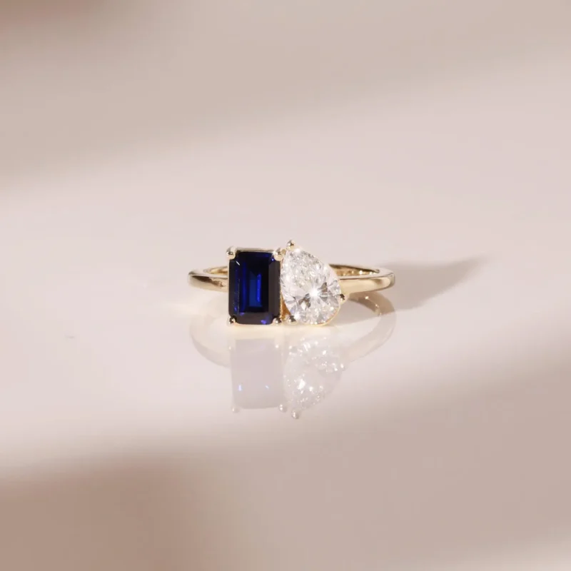 Classic Toi et Moi Dual Gemstone Ring - Modern Statement Jewelry - Image 2