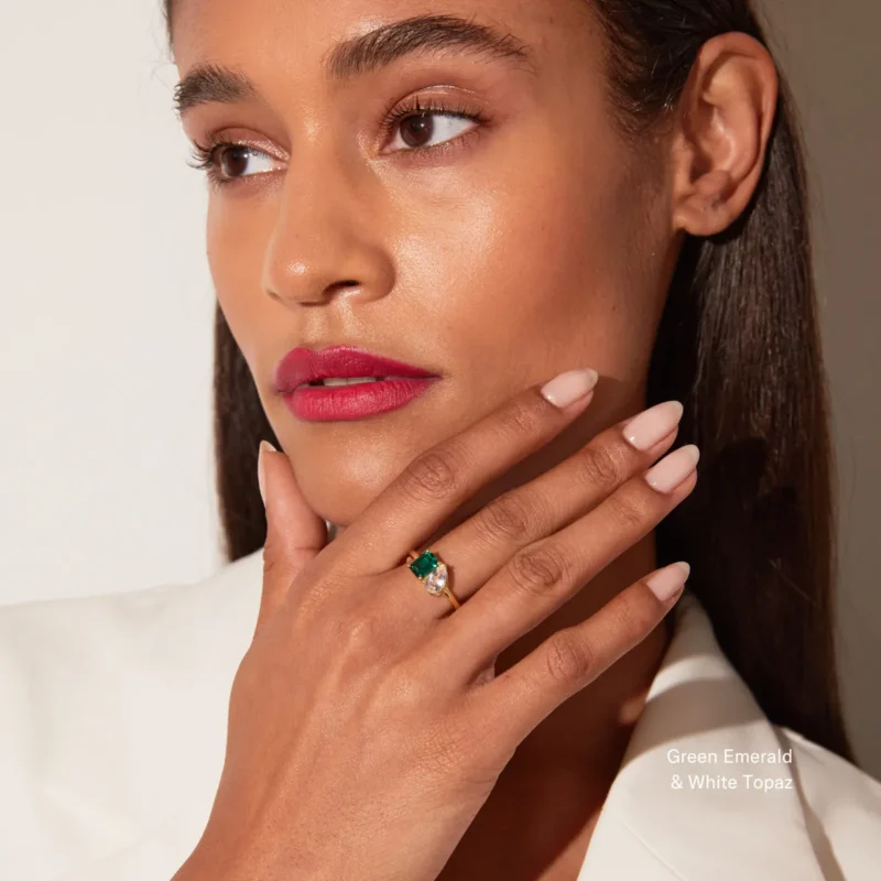 Classic Toi et Moi Dual Gemstone Ring - Modern Statement Jewelry - Image 3