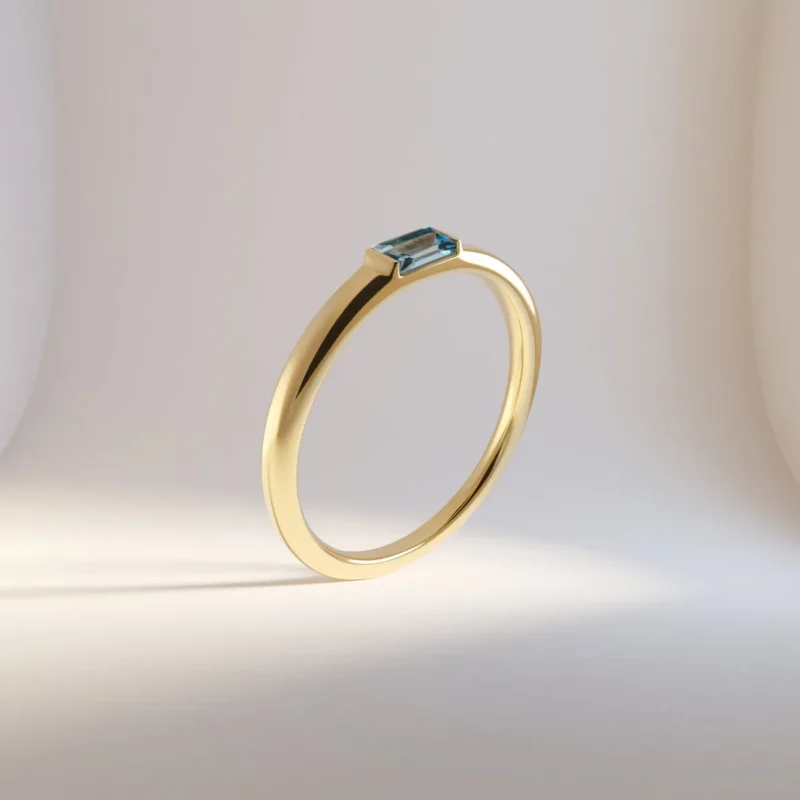 Serenity Blue Topaz Ring - Elegant Gemstone Jewelry Gift - Image 3