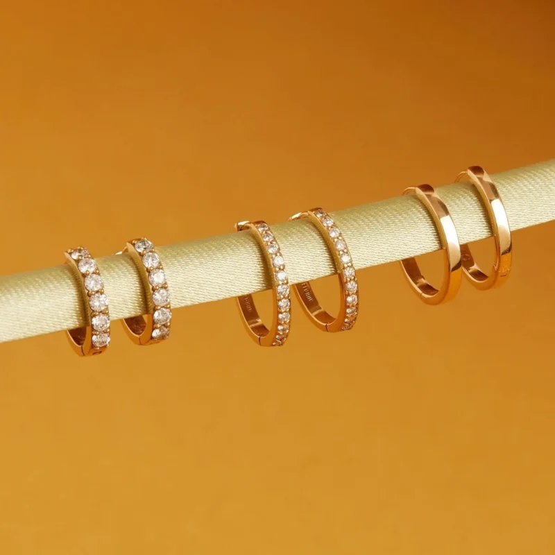 Thin Forever Diamond Huggie Earrings - Timeless Everyday Jewelry - Image 3