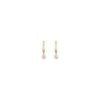 Lab Grown White Sapphire Drop Huggie Earrings - Elegant Statement Piece