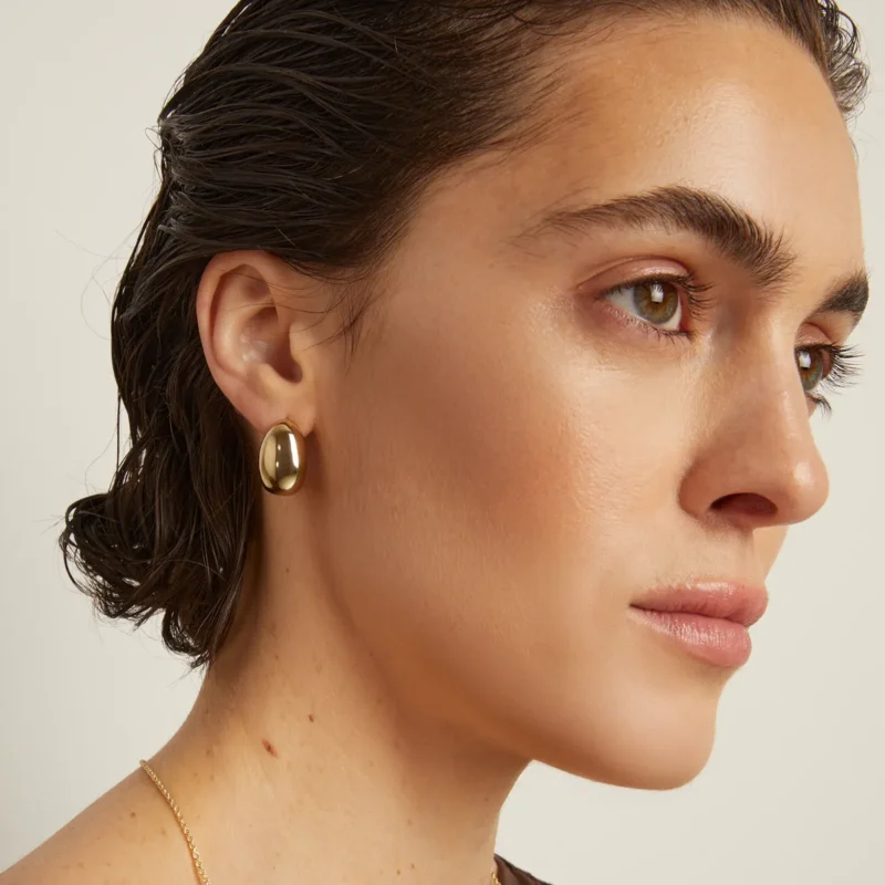 Modern Dome Earrings - Chic Polished Jewelry for Women - Image 3