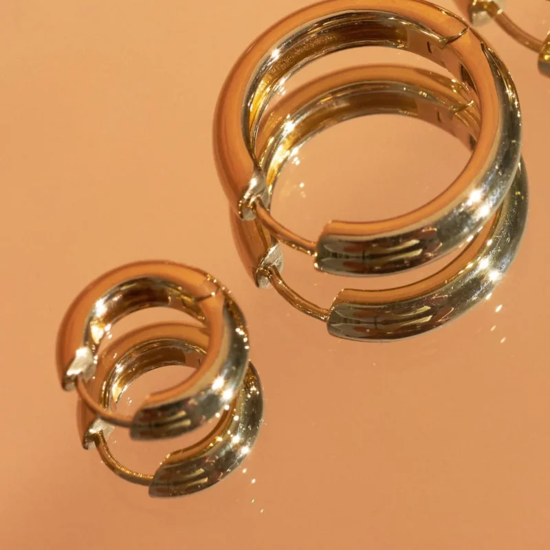 Small Chunky Hoop Earrings - Bold Everyday Jewelry Essential - Image 3