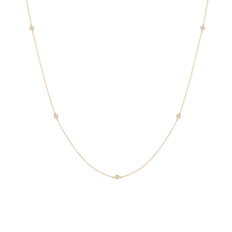 Lab Grown Diamond Station Necklace - Elegant Minimalist Jewelry