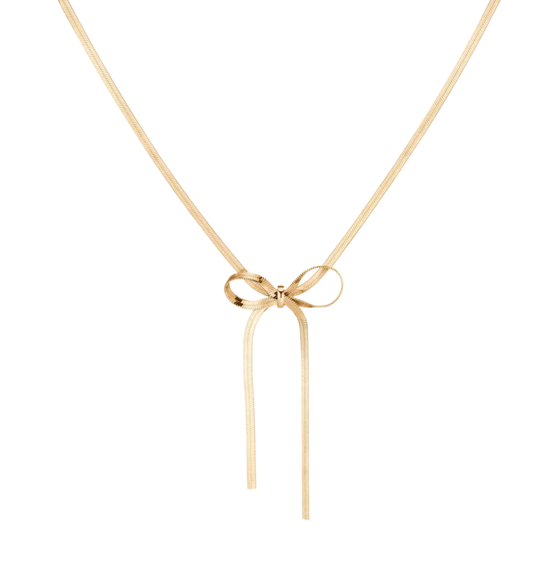Herringbone Bow Choker Necklace - Chic Fashion Jewelry Statement