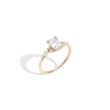 Delicate Emerald-Cut Floral Diamond Ring - Romantic Jewelry Piece
