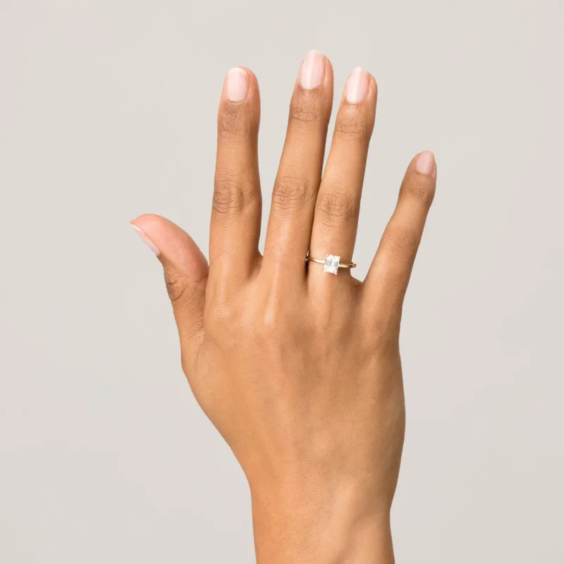 Timeless Emerald-Cut Solitaire Diamond Ring - Fine Engagement Jewelry - Image 4