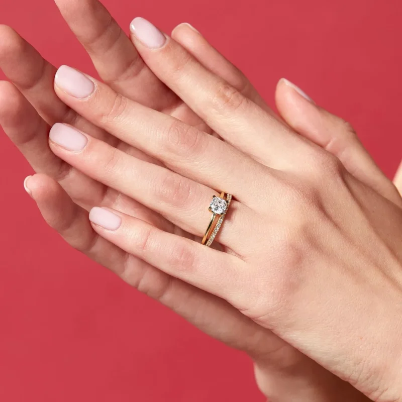 Elegant Cushion-Cut Solitaire Diamond Ring - Minimalist Statement Piece - Image 3