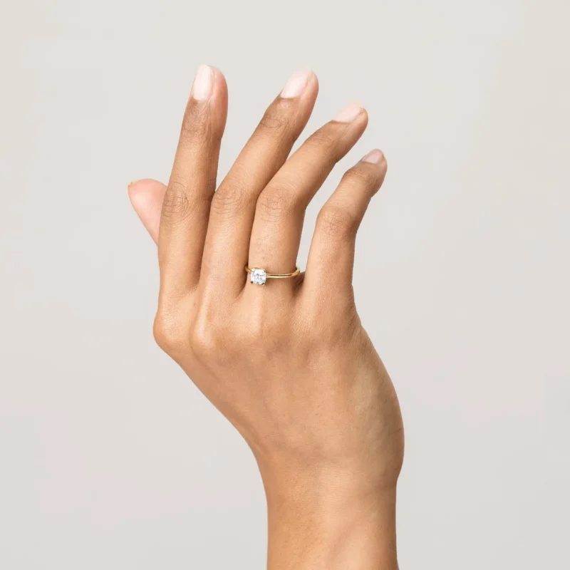 Elegant Cushion-Cut Solitaire Diamond Ring - Minimalist Statement Piece - Image 4