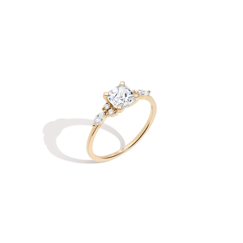 Romantic Cushion-Cut Floral Diamond Ring - Timeless Jewelry for Women