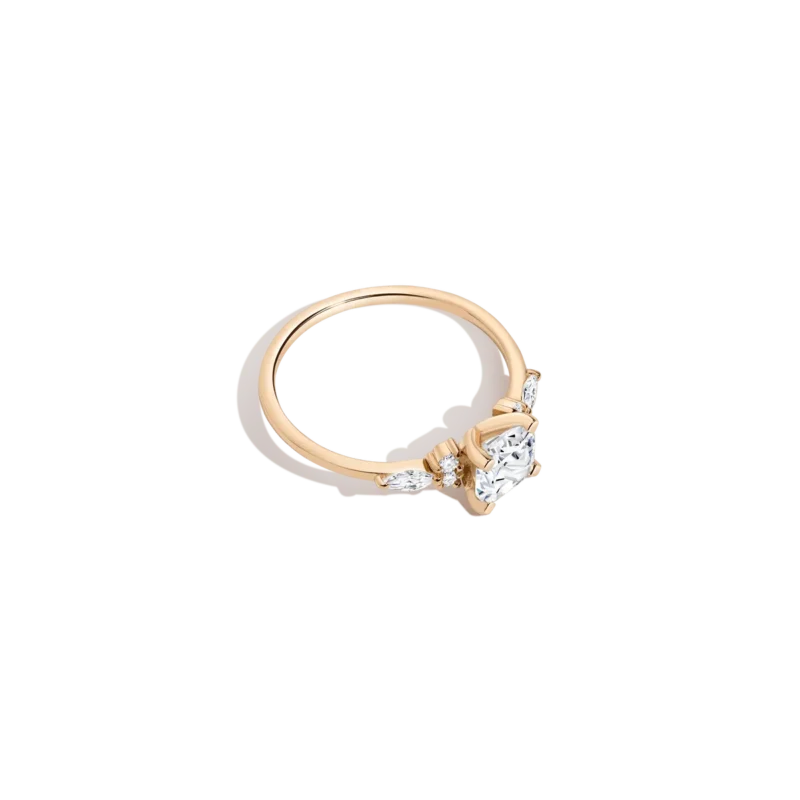 Romantic Cushion-Cut Floral Diamond Ring - Timeless Jewelry for Women - Image 2