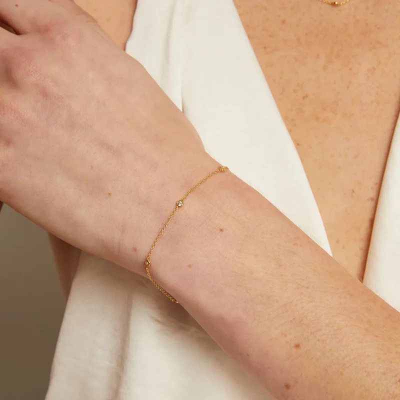 Lab Grown Diamond Station Bracelet - Elegant Everyday Jewelry - Image 3