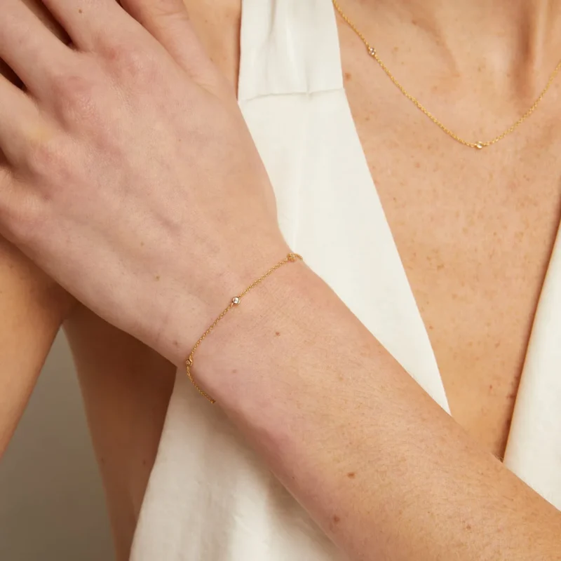 Lab Grown Diamond Station Bracelet - Elegant Everyday Jewelry - Image 4