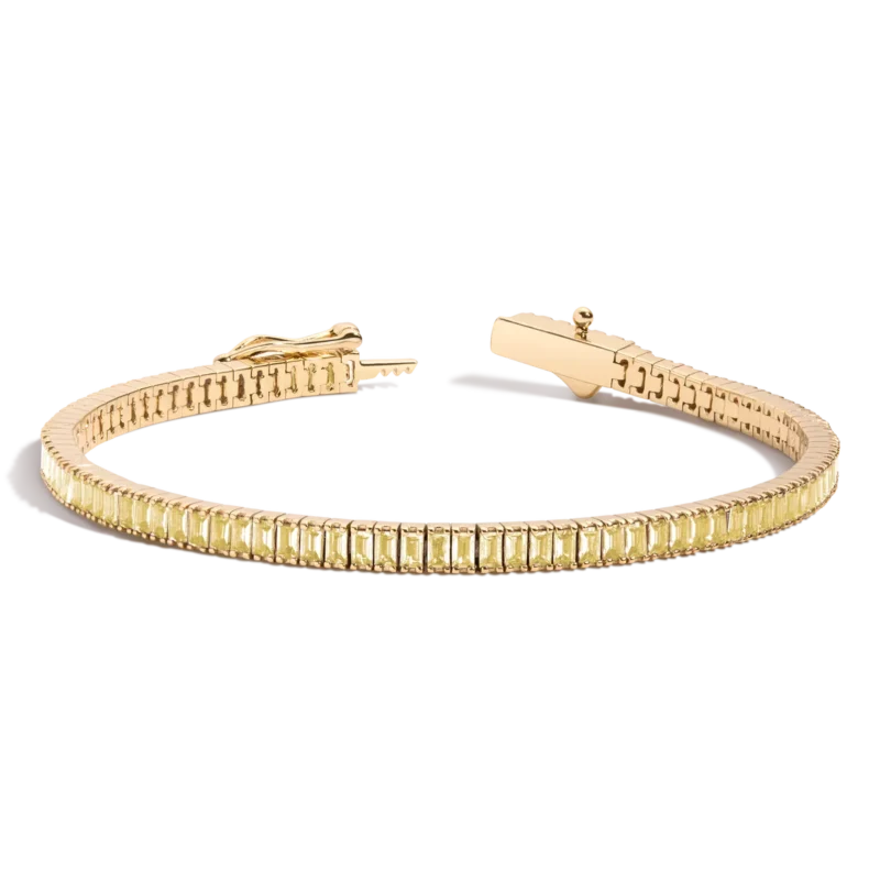 Lab Grown Citrine Baguette Tennis Bracelet - Sparkling Statement Jewelry