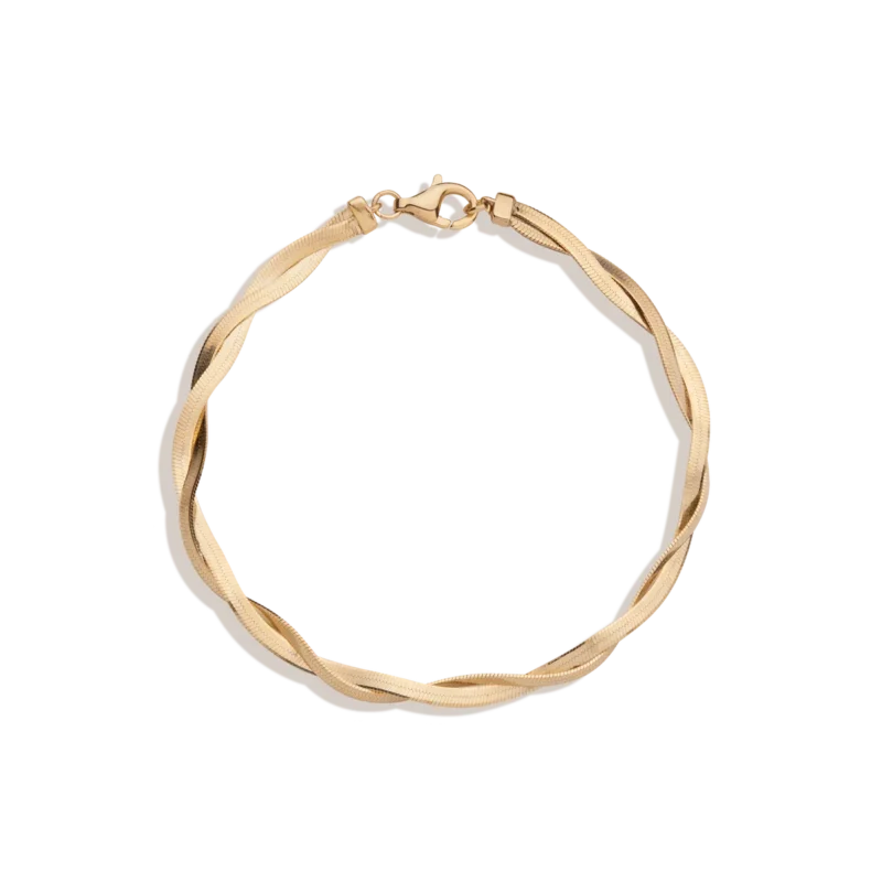 Herringbone Twist Bracelet - Chic Minimalist Jewelry Gift