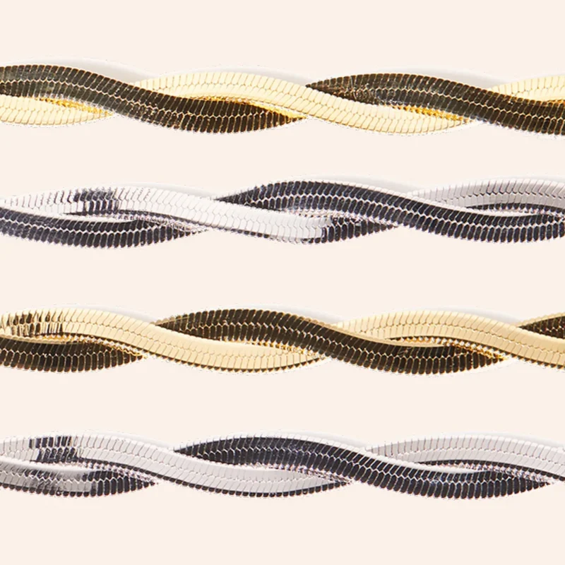 Herringbone Twist Bracelet - Chic Minimalist Jewelry Gift - Image 3